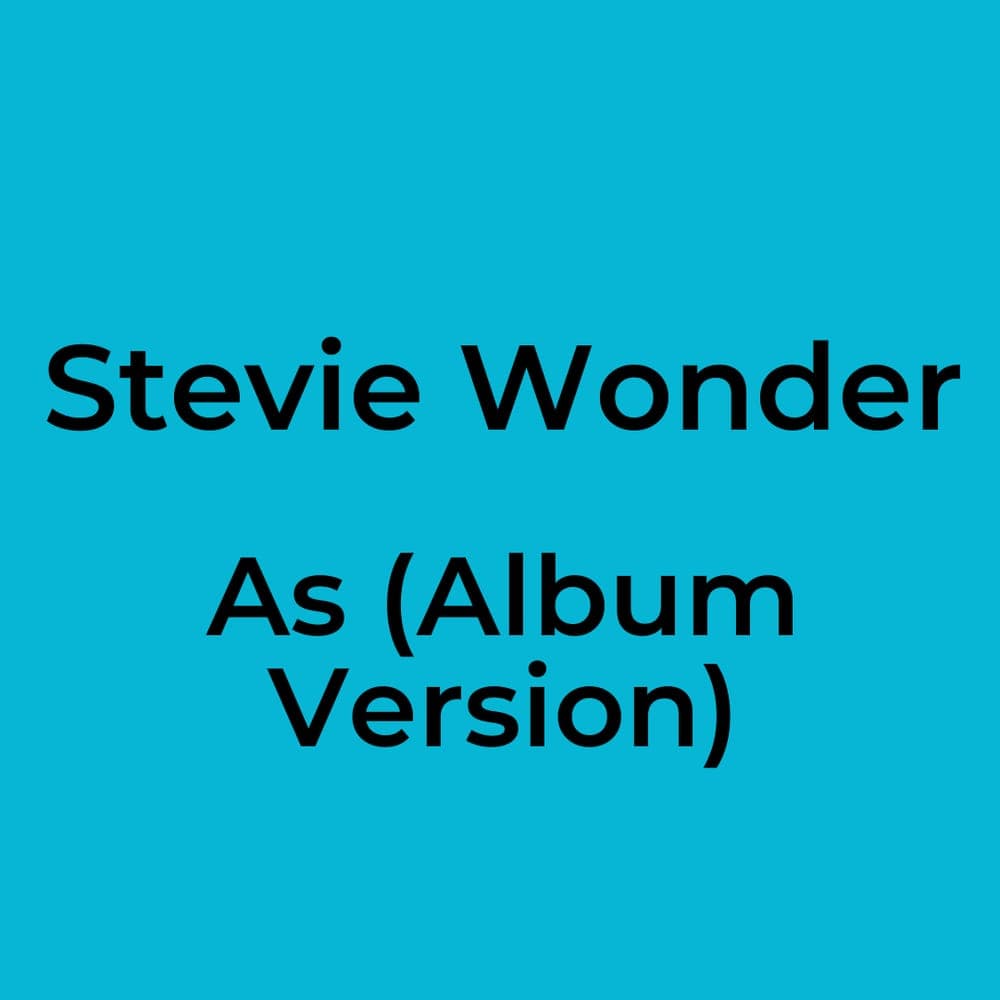 Stevie Wonder - As (Album Version)