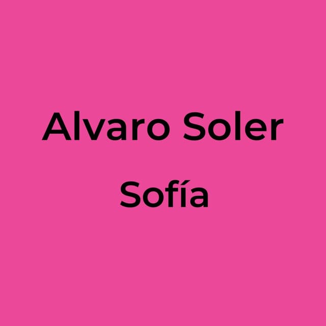 Alvaro Soler - Sofía