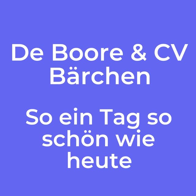 So ein Tag so schön wie heute